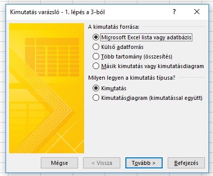 Kimutatás varázsló