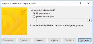 Pivot helye