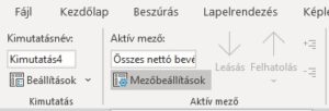 Mezőbeállítások a menüben