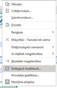 mezőbeállítások