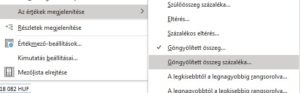 Göngyölített összeg százaléka