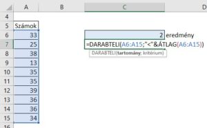 Darabteli függvény excel