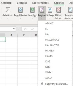 Excel függvények használata