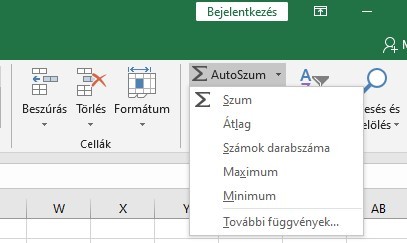 Excel alapfüggvények
