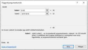 Excel szum függvény két munkalapról