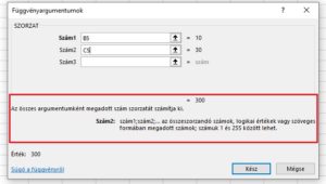 Excel függvények használata