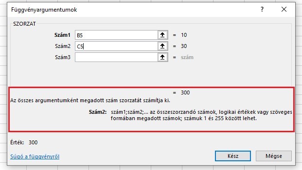Excel függvények használata
