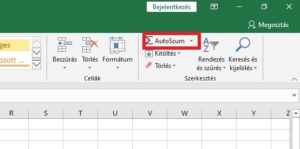Excel szum függvény autoszum