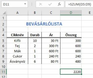 Excel függvények kezdőknek
